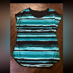 Perception Concept shirt womens Size medium black Blue Abstract tank scoop neck